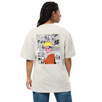 Naruto Manga Panel T-Shirt – Beige Oversized Anime Tee - Cleverbrowns 