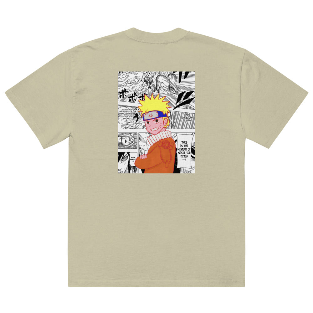 Naruto Manga Panel T-Shirt – Eucalyptus Green Oversized Anime Tee - Cleverbrowns 