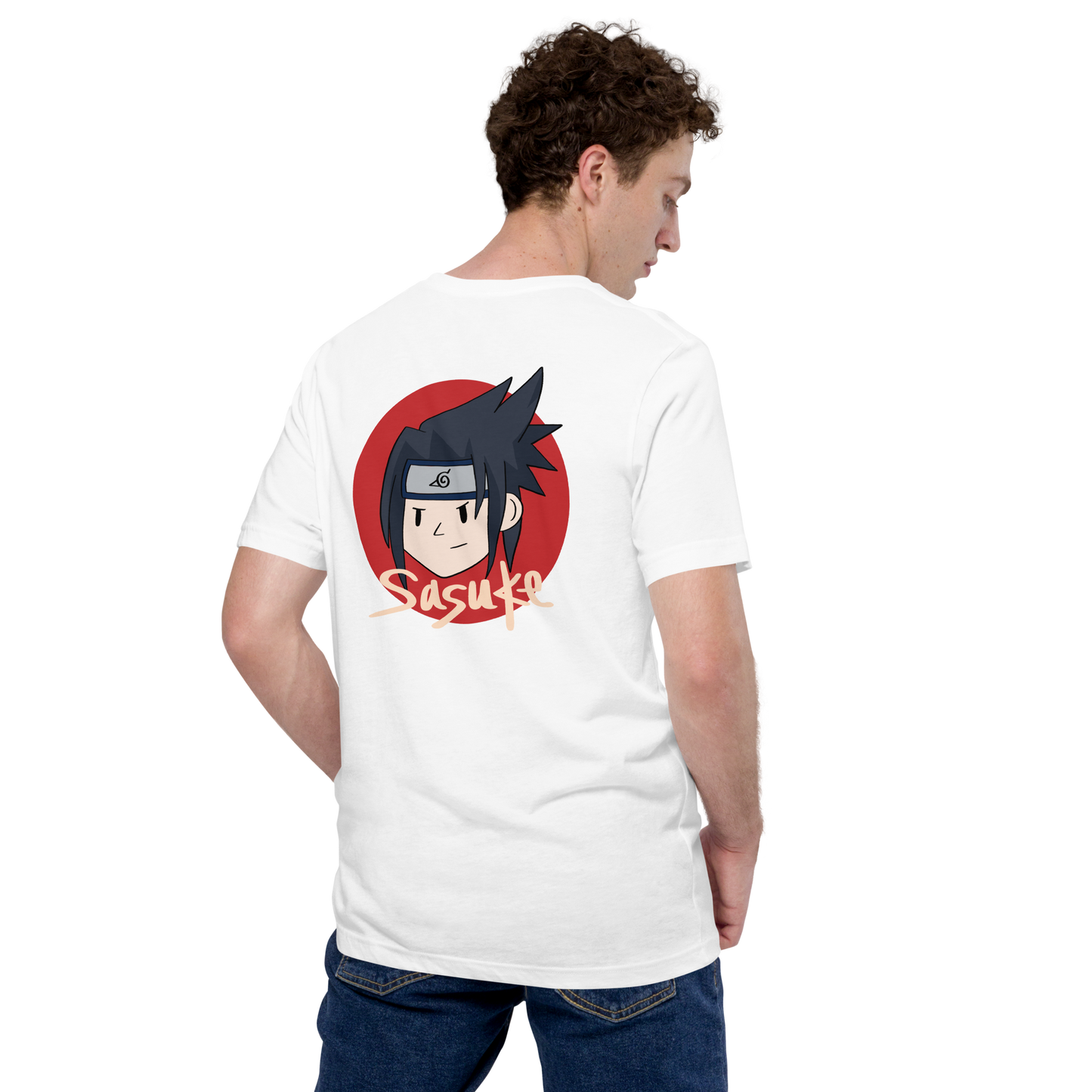 Sasuke White Shirt – Anime-Inspired Graphic Tee for Fans - Cleverbrowns 