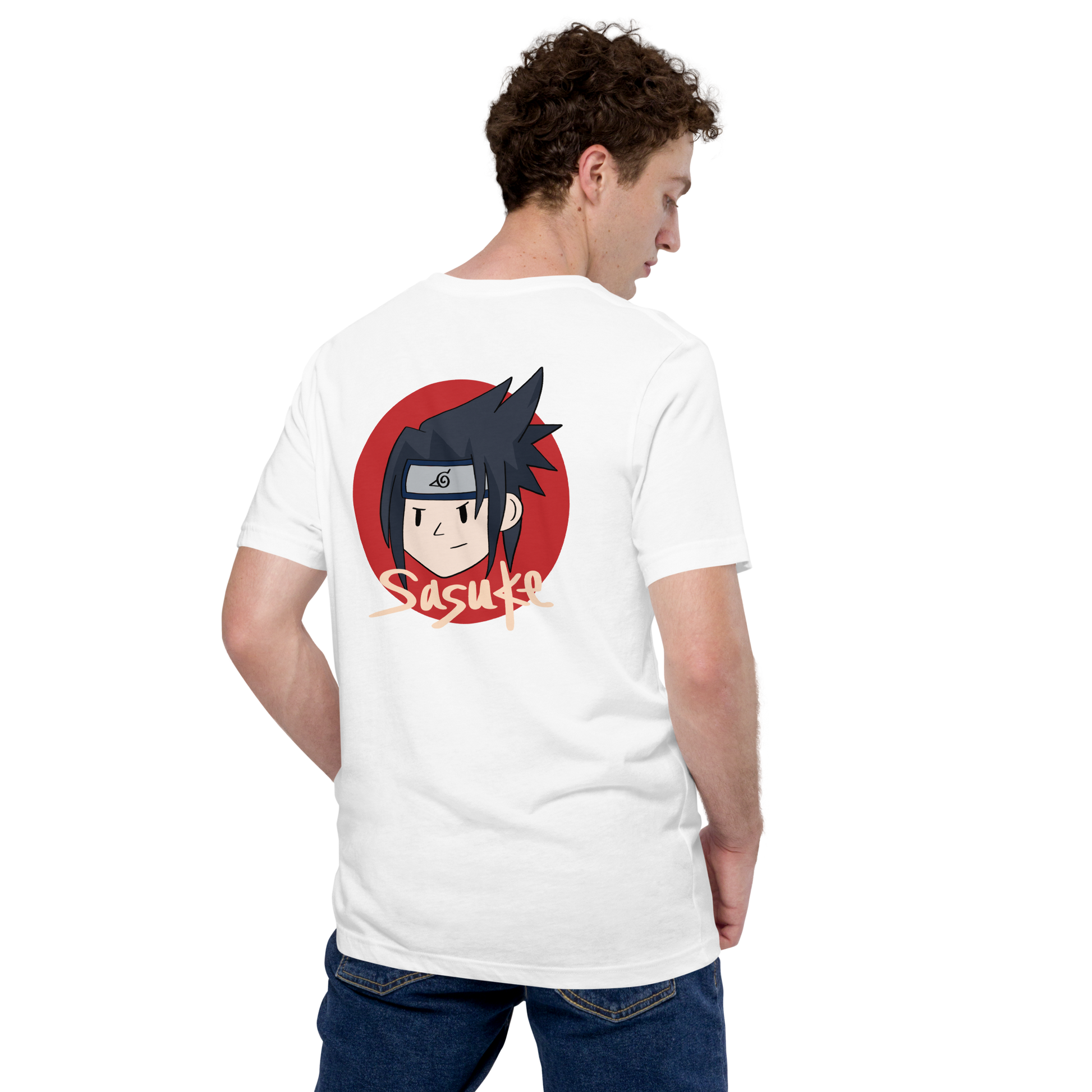 Sasuke White Shirt – Anime-Inspired Graphic Tee for Fans - Cleverbrowns 