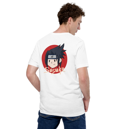 Sasuke White Shirt – Anime-Inspired Graphic Tee for Fans - Cleverbrowns 